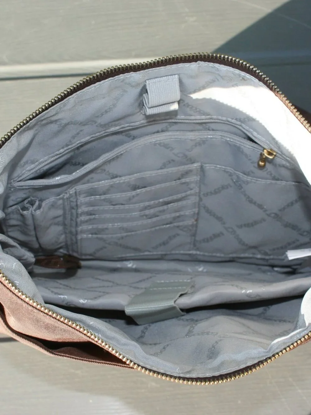 Baggallini Brown Gold Helsinki Hobo Bag